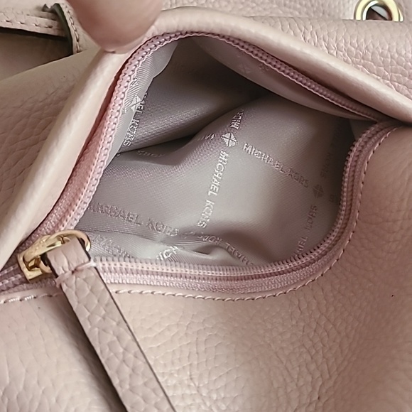 MICHAEL Michael Kors Pink Leather Backpack with Drawstring Closure main image 4